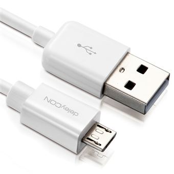 Cabo Usb deleyCON USB - micro USB | Branco - 1