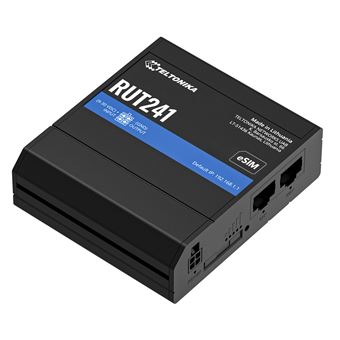 Dispositivo de Rede de Telemóvel Teltonika RUT241 eSIM | Industrieller 4G-LTE-Router | Cat 4, 2x RJ45 100Mb/s, eSIM | Preto - 1