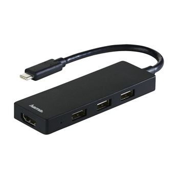 hub de interface Hama 00135762 USB 2.0 Type-C 480 Mbit/s Preto