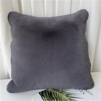 Capa de Almofada BOD HOME | Pelúcia Suave de Coelho | Cinza Escura | 45x45cm - 1