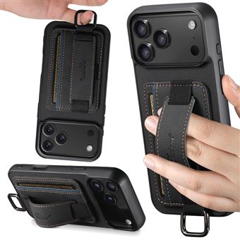 Capa de Couro com Suporte à Prova de Queda H13 V-REEL para Samsung Galaxy S24 Ultra - Preto - 1