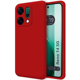 Capa Tumundosmartphone de silicone líquido ultramacio para Oppo Reno 14 5G | vermelha - 1