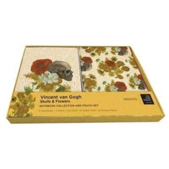 Van Gogh Skulls And Flowers Sewn Notebook Collection And Pouch Set - 1