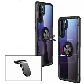 Kit Phonecare | Suporte Magnético L Safe Driving para Carro + capa case 3X1 Clear Armor para Xiaomi Redmi Note 9 Pro Max - Transparente/Preto - 1