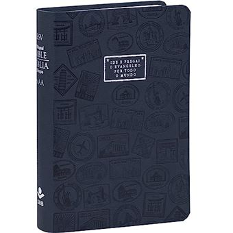 Bíblia Bilíngue Português (Naa) Inglês (Esv) Capa Azul Marinho - 1