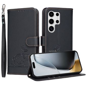 Capa FOXDOCK para Samsung Galaxy S25 Ultra | Flip | Bloqueio RFID | Fecho Magnético | Pele Sintética | Alça de Pulso Amovível | Preto - 1