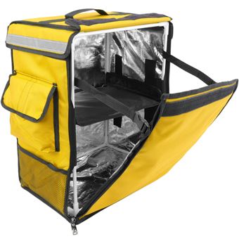Mochila Isotérmica CityBAG | 35 x 49 x 25 cm | Amarela | Para Churrascos e Entrega de Pedidos de Comida em Motocicleta ou Bicicleta - 1