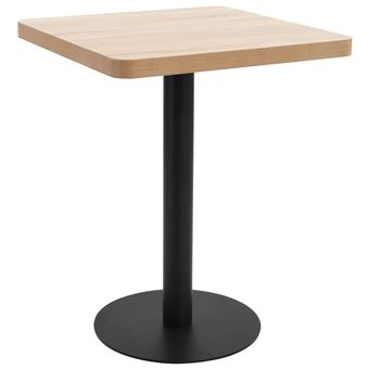 Mesa de Bistro vidaXL 60x60 cm MDF castanho-claro - 1