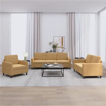 Conjunto de sofás vidaXL | 3 Peças | veludo castanho - 1