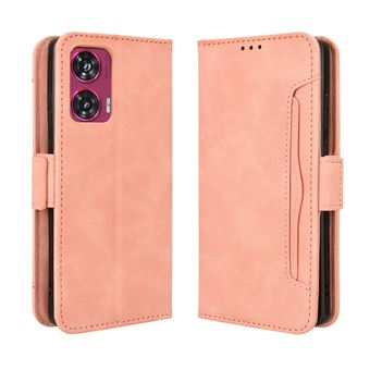 Capa FOXDOCK Protetora para Motorola Edge 50 Fusion 5G | Suporte e Flip de couro PU | À Prova de Choque | Rosa - 1