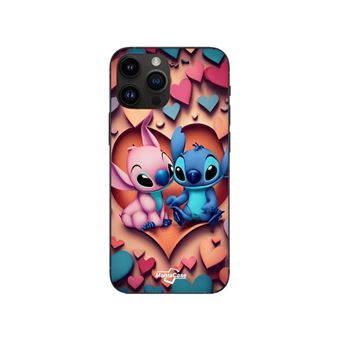 Capa Maniacase para Iphone 15 Pro Max | Stitch Angel coração colorido - 1