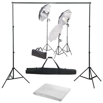 Kit de Estúdio Fotográfico vidaXL com conjunto de iluminação e fundo - 1