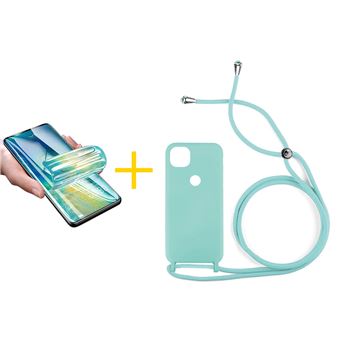 Pack 1 x Película de Hidrogel + Capa Accetel  Xiaomi Redmi 9C NFC Gel Rope Verde Água - 1
