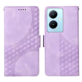 Capa FLOODKING para Vivo Y78 5G | Design Acolchoado | Couro PU Premium | Roxo - 1