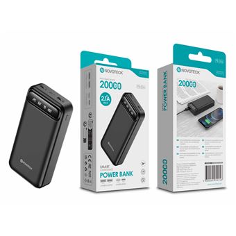Power Bank Novoteck PB-006 com Carga Inteligente e Display Digital | 20000mAh | Preto - 1