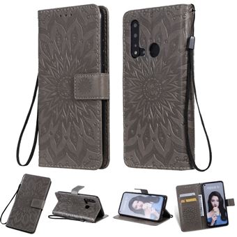 Capa Magunivers PU Girassol com Apoio Cinza para Huawei P20 Lite 2019/Nova 5I