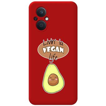 Capa Tumundosmartphone de silicone líquido vermelho para Oppo Reno 8 Lite 5G desenhos de design Vegan Life - 1
