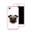 Capa Hapdey para iPhone 7 - 8 Design Retrato de Pug em Silicone Flexível e TPU Cor-de-Rosa_2
