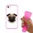 Capa Hapdey para iPhone 7 - 8 Design Retrato de Pug em Silicone Flexível e TPU Cor-de-Rosa_3