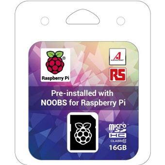 cartão de memória Raspberry Pi 121-3897 16GB MicroSDHC Class 10 Preto e Branco