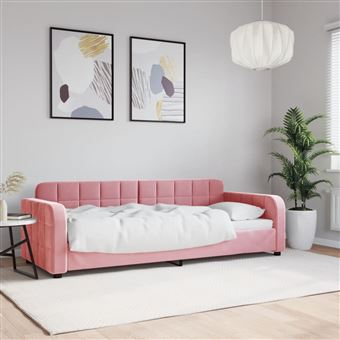 Sofá-cama vidaXL | 80x200 cm | veludo rosa - 1