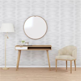 Painéis de Parede vidaXL | 12 Peças | 50x50 cm | 3m² | EPS pedra branco - 1
