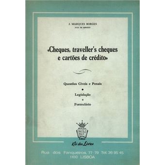 Cheques, traveller's cheques e cartões de crédito. - 1