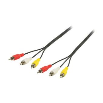 Valueline 1.5m 3 x RCA m/m cabo de vídeo composto 1,5 m Preto - 1
