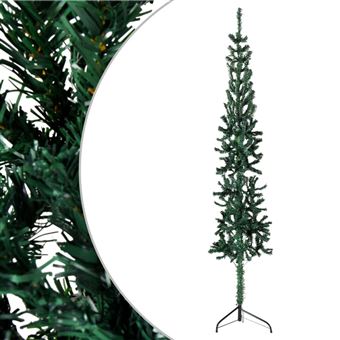 Meia árvore de Natal fina com suporte vidaXL | 180 cm | verde - 1