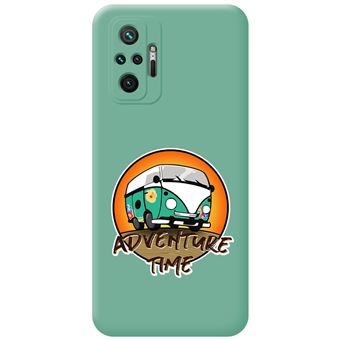Capa Tumundosmartphone de silicone líquido verde para Xiaomi Redmi Note 10 Pro desenhos de design Adventure Time - 1