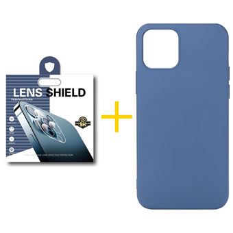 Pack 1 x Película de Câmara + Capa skyhe Apple iPhone 12 Pro Max | Silicone Líquido - Azul - 1