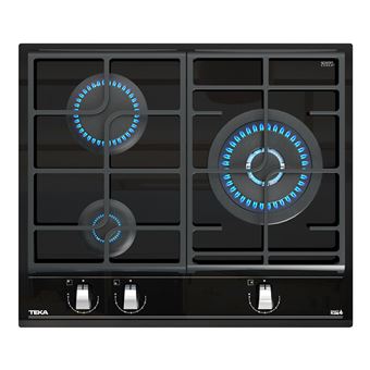 Placa de Cozinha a Gás Vitrocerâmica Encastrável Teka GZC 63310 Preto