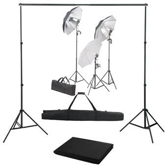 Kit de Estúdio Fotográfico vidaXL com conjunto de iluminação e fundo - 1