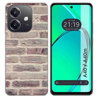 Capa de Silicone TUMUNDOSMARTPHONE para Oppo A40 / A40m Brick design 01 Desenhos - 1