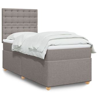 Cama com molas/colchão vidaXL | 90x190 cm | tecido castanho-acinzentado - 1