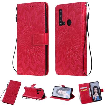 Capa Magunivers PU Girassol com Apoio Vermelho para Huawei P20 Lite 2019/Nova 5I