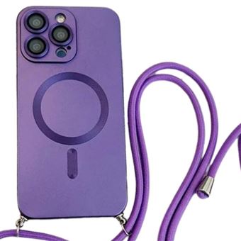 Capa Magsafe com cordão crossbody Antiimpacto para Iphone 16 pro | Roxo - 1