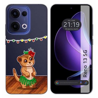 Capa de Silicone Transparente Tumundosmartphone para Oppo Reno 13 5G | Desenhos de Design Meerkat - 1