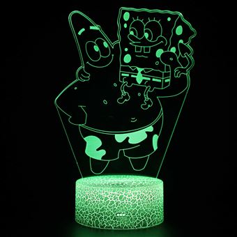 Lâmpada 3D HSMY | Infantil | Multicolorido com Controlo Remoto | SpongeBob | 1565 - 1