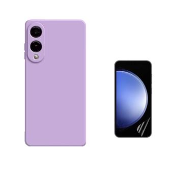 Kit Película Hydrogel Frente + Capa Silicone Líquido Phonecare para Samsung Galaxy S25 Edge | Roxo - 1