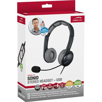 Auscultadores Speedlink USB Preto Cinza
