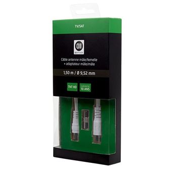 cabo coaxial D2 Diffusion D2COAX150  1,5 m PAL 9.52 mm Branco - 1