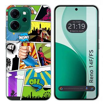 Capa Tumundosmartphone de silicone para Oppo Reno 14 FS / 14FS 5G | Desenhos de design em quadrinhos - 1