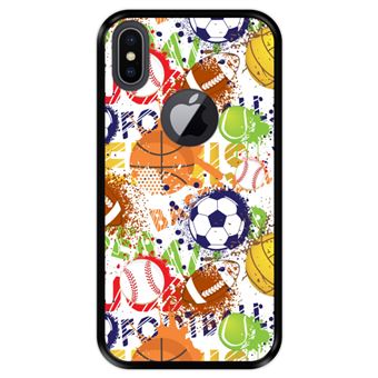 Capa Tpu Hapdey para Iphone X - Xs | Design Padrão de Esportes com Bolas 1 - Preto