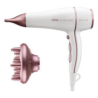 Secador de Cabelo Ufesa 60306078 | 2200 W | Rosa, Branco - 1