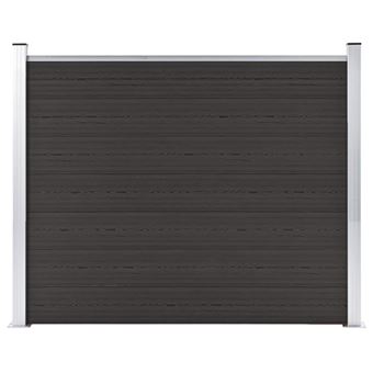 Painel de cerca vidaXL | 180x146 cm | WPC preto - 1