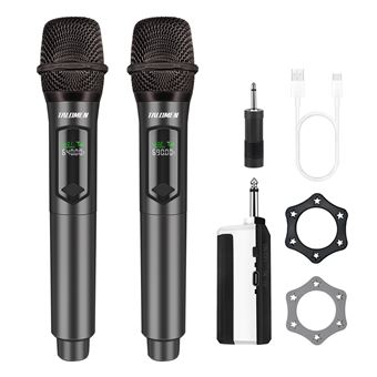 Microfone Sem Fio TALOMEN K60-2 | Recarregável | 160 FT | KARAOKE | DJ - 1