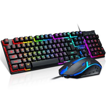 Teclado e Rato Gaming  KLACK® com cabo USB | Retroiluminado - Preto - 1
