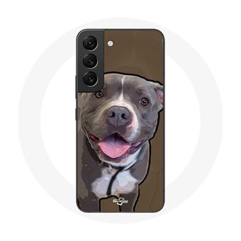 Capa Maniacase para Samsung Galaxy S21 Fe Cão Pit Bull Branco Cinzento - 1
