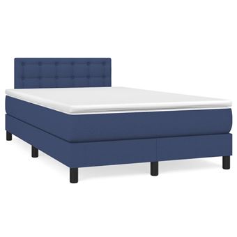 Cama boxspring com colchão vidaXL | 120x190 cm | tecido azul - 1